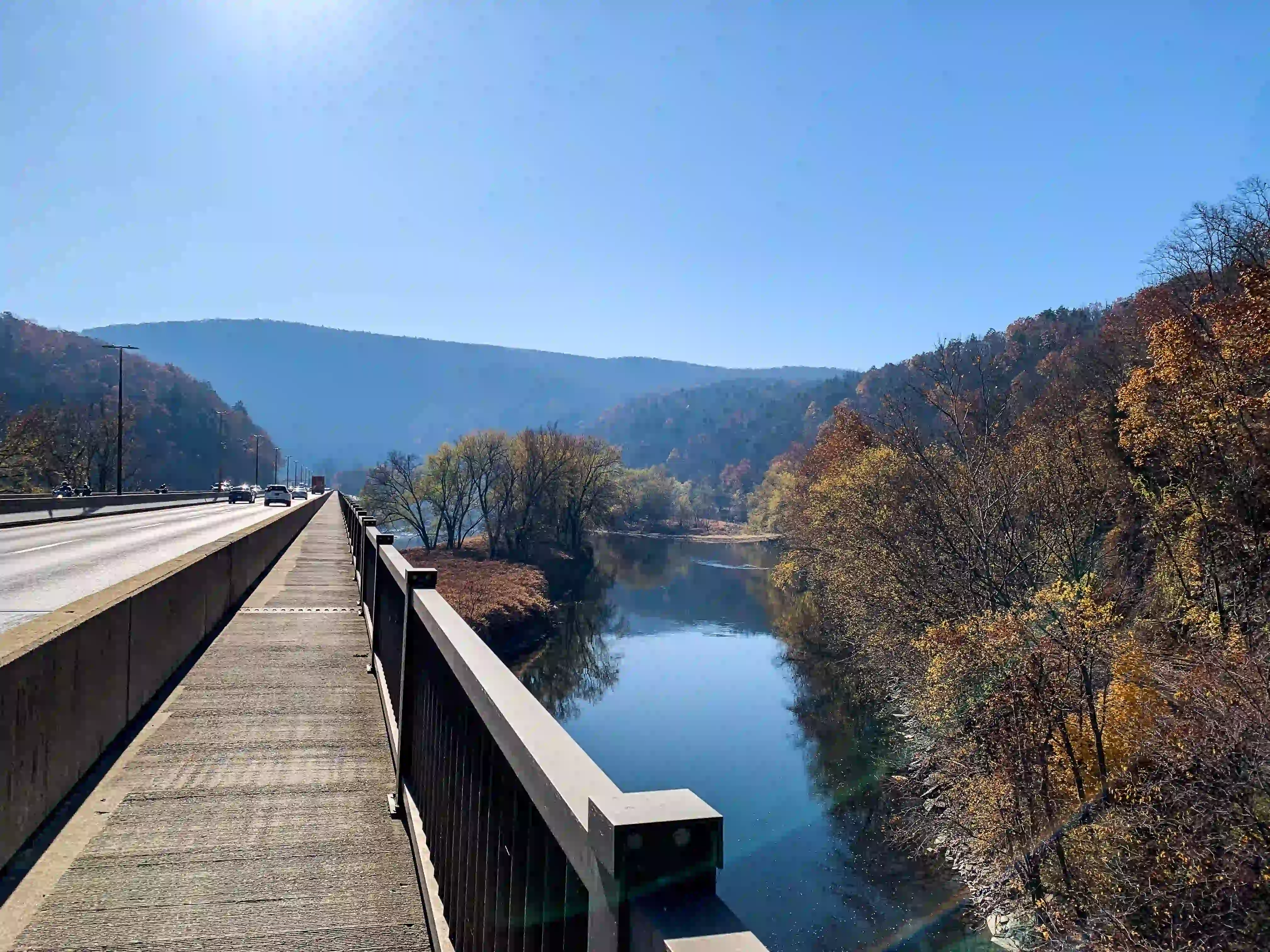 scenic view with mountain and river